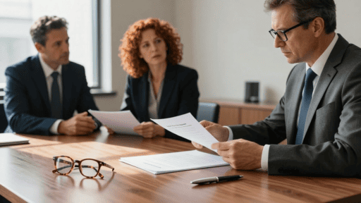 Оспаривание завещания на наследство в суде — документы и юрист за рабочим столом